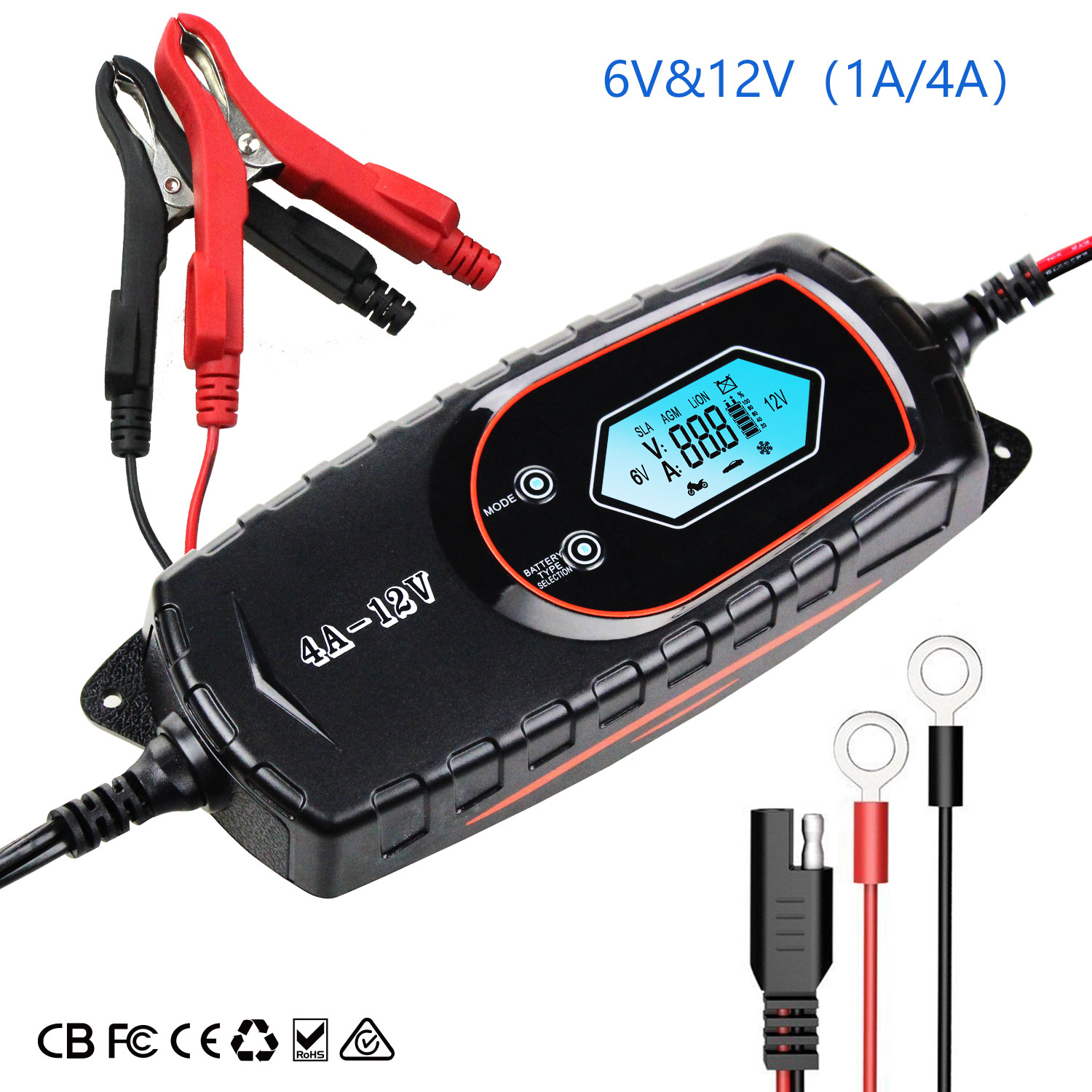 Portable car battery charger 12V, can charge car battery